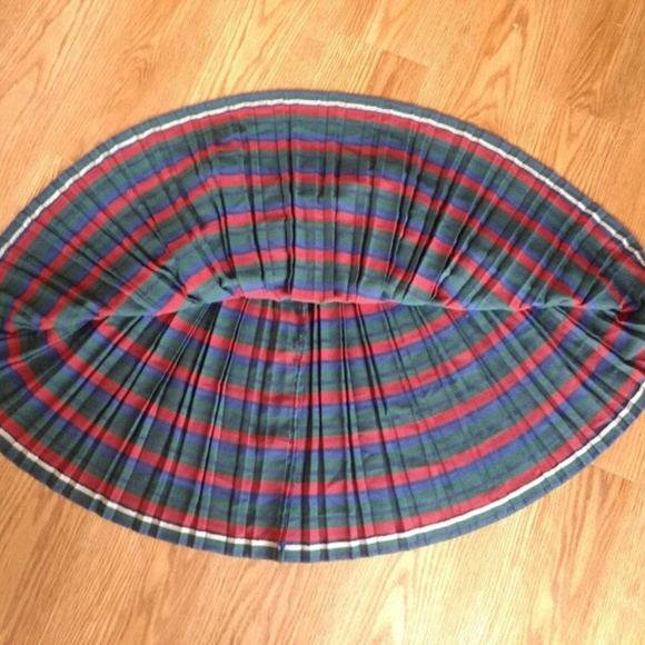 Vintage Pleated Skirt 50s 60s XS 25" Waist Red Green Blue Rockabilly Handmade - Picture 5 of 15